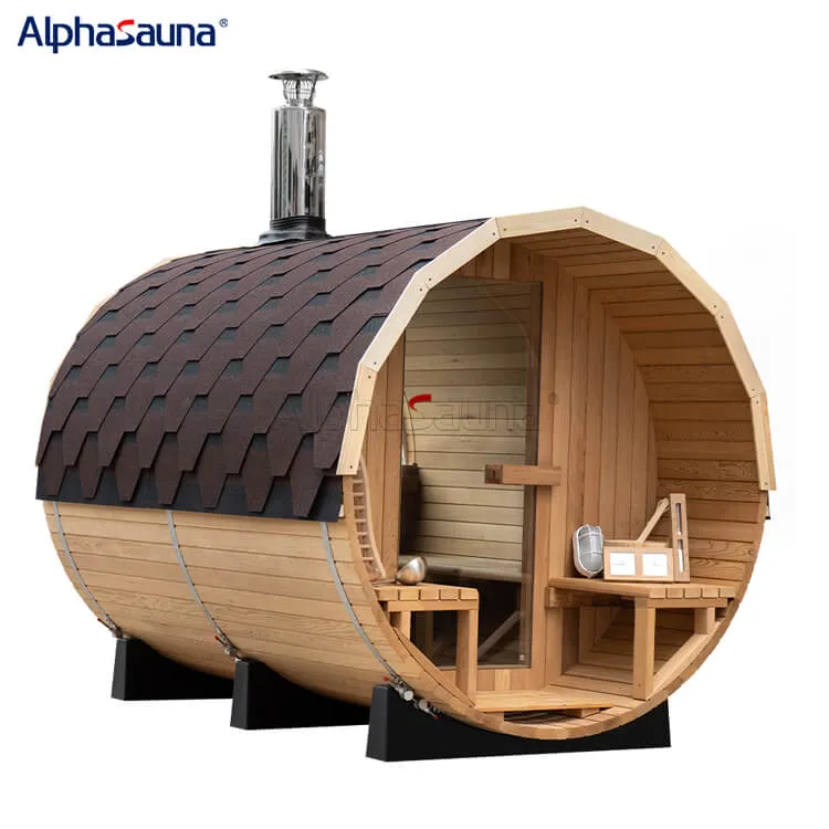 barrel wooden sauna
