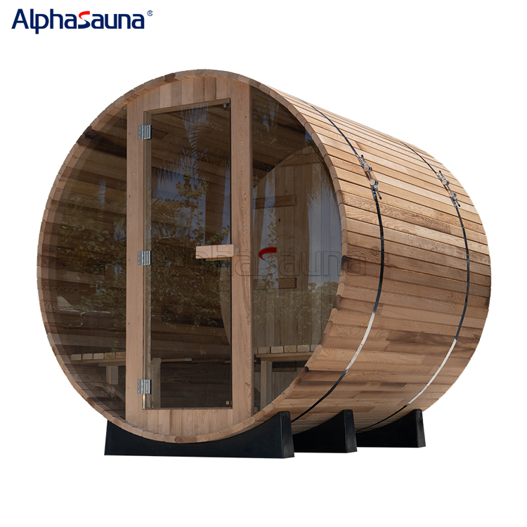 barrel sauna room wooden outdoor