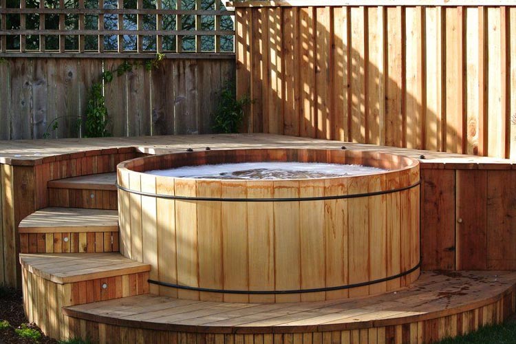 hot tub on a deck