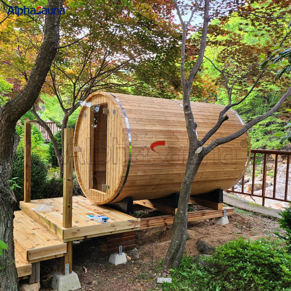 outdoor sauna and steam room