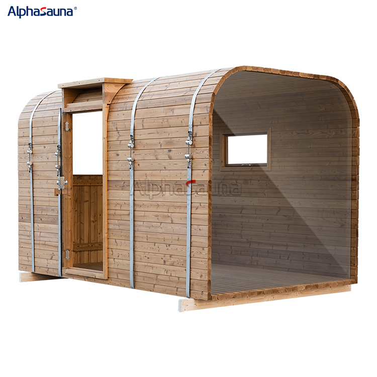 wooden sauna room outdoor