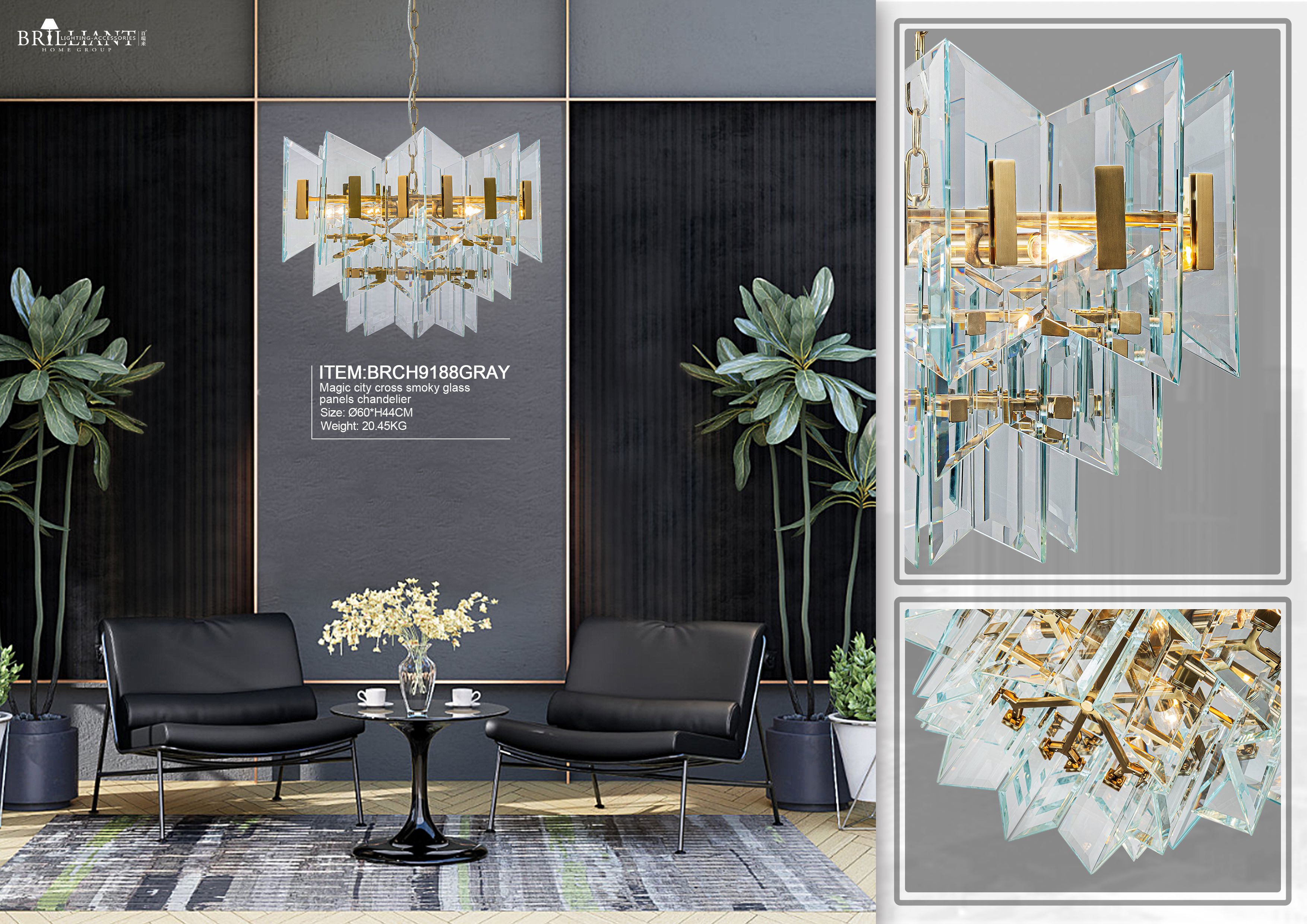 Glass and metal lamps