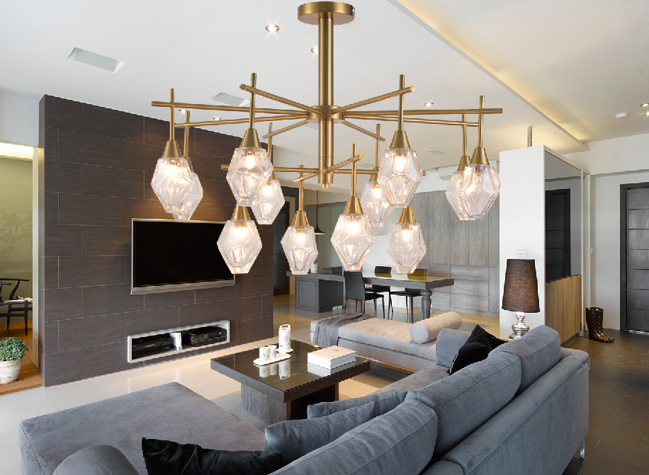 2022 modern luxury chandelier lamp with beautiful glass shade