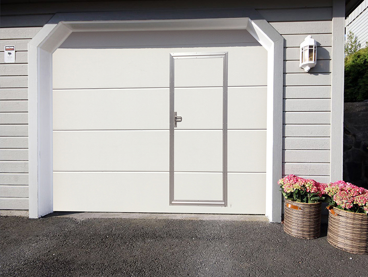 garage door with small passage door