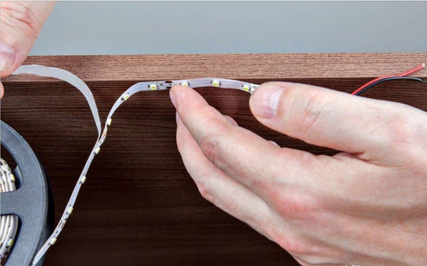 Adhesive LED light strip installation tutorial