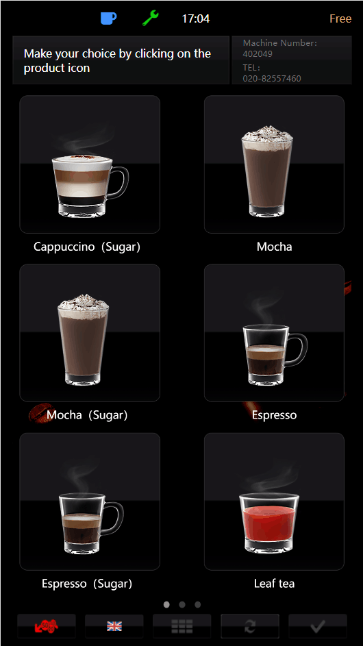 Micron office coffee vending machine multiple flavors
