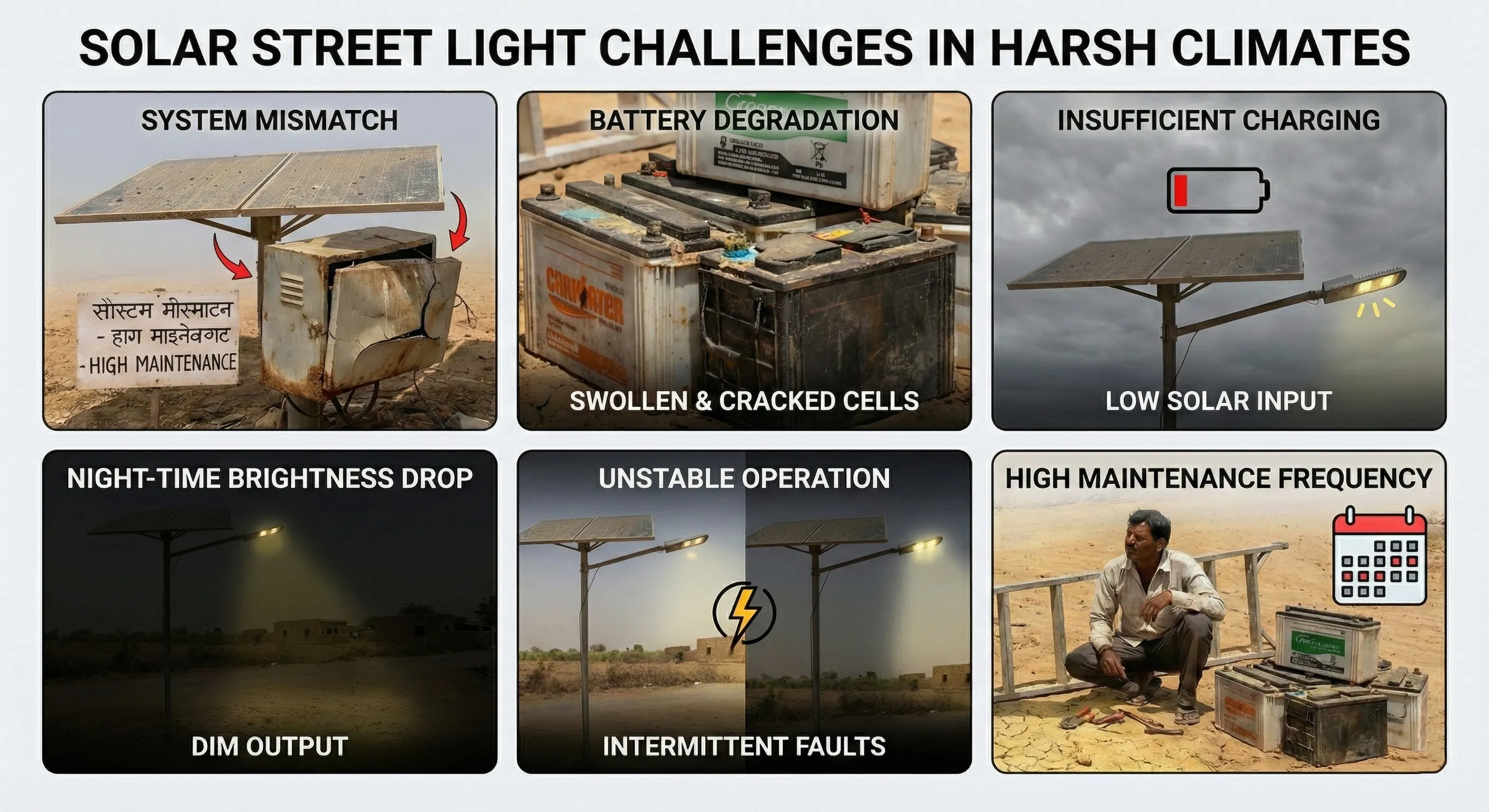 solar street light challenges in harsh climates