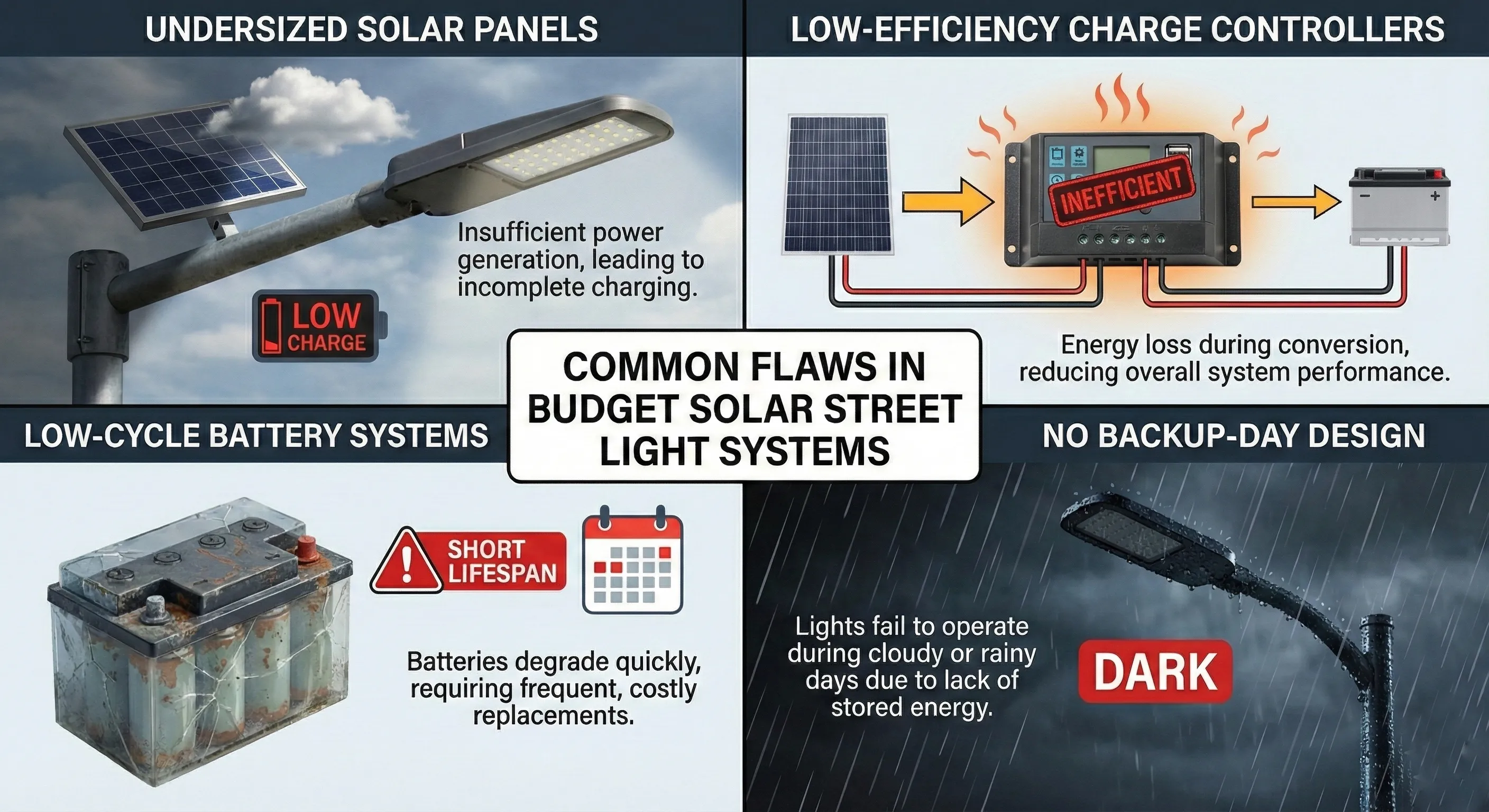 common flaws in budget solar street light systems