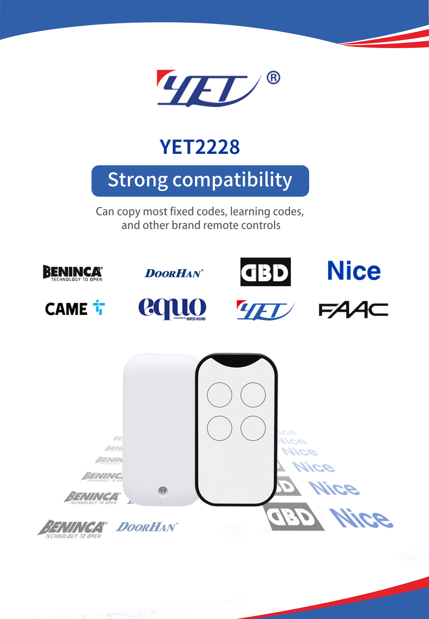 smart home 433mhz remote control duplicator for universal gate