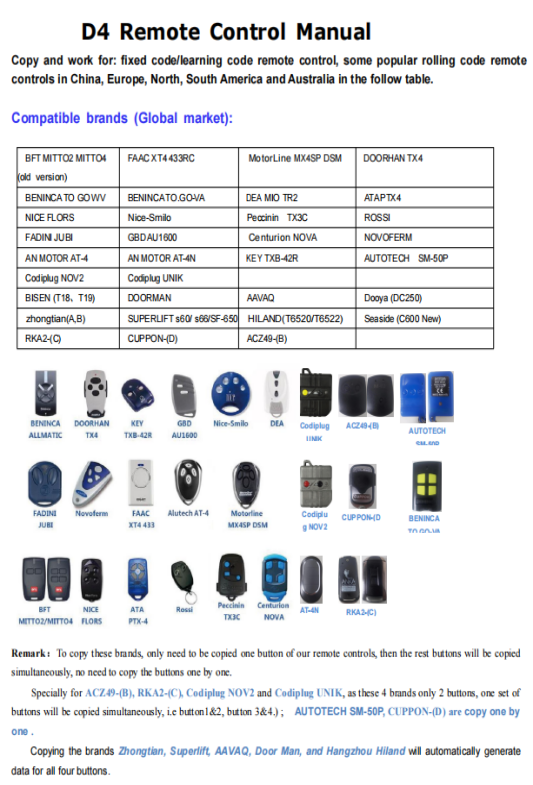 wireless remote control systems