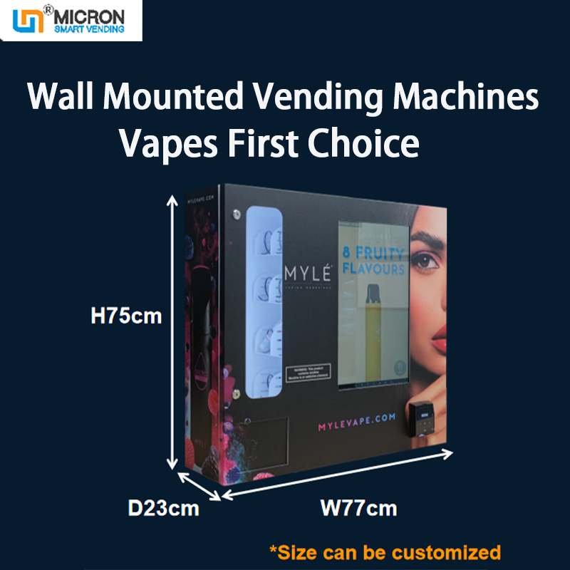 Wall mounted touch screen mini vending machine for vape tissue condom e-cigarette with age checker customization