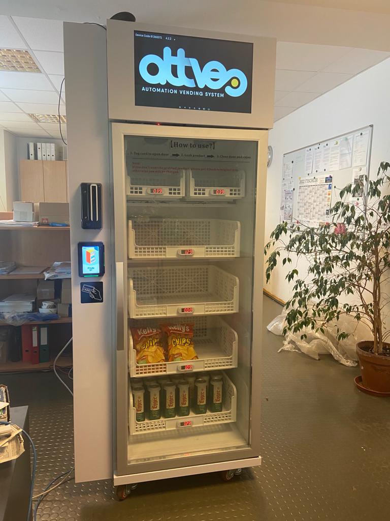 Smart fridge vending machines to sell daily products in the office
