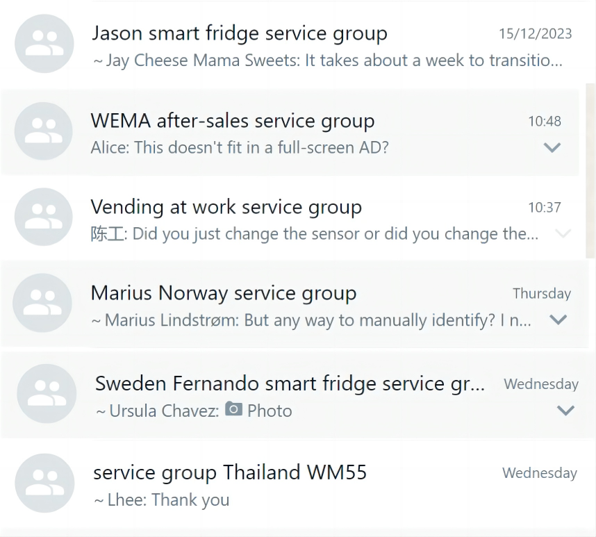 After-sales Service of WEIMI Smart Vending Machines after sales group