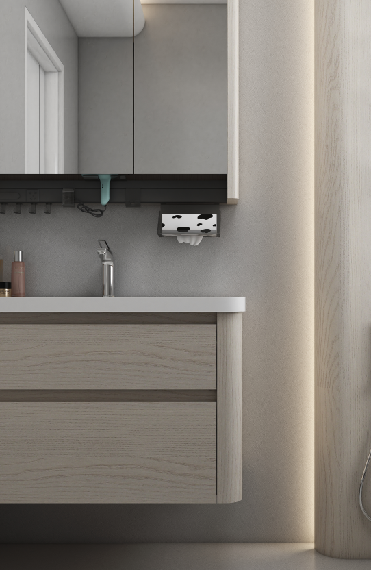 Hidden compartments: Look for cabinets with internal dividers or pull-out trays to separate items like toothbrushes and hair tools.