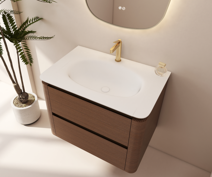 Factory-finished basin-vanity units cut on-site installation error and speed up project handover.