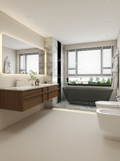 integrated bathroom solutions including sanitary ware and custom bathroom vanity