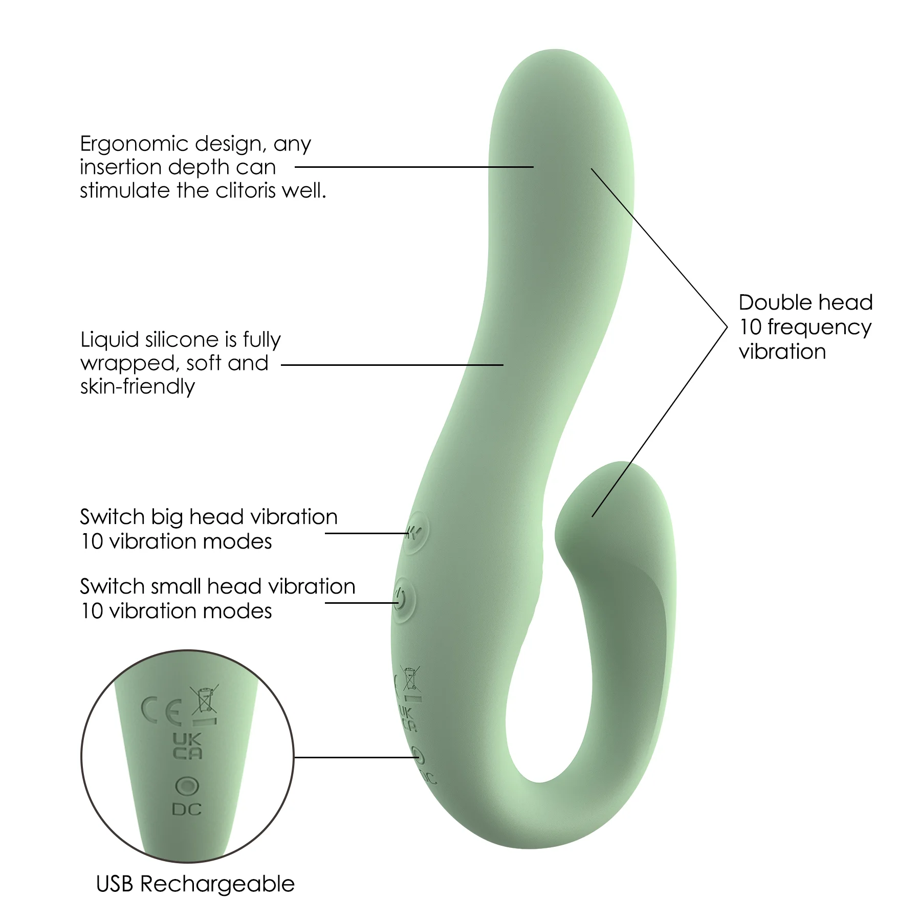 WINYI-2022 new dual head vibration strapless strapon dildo vibrator Supplier-wholesale OEM ODM-sex toy series for lesbian