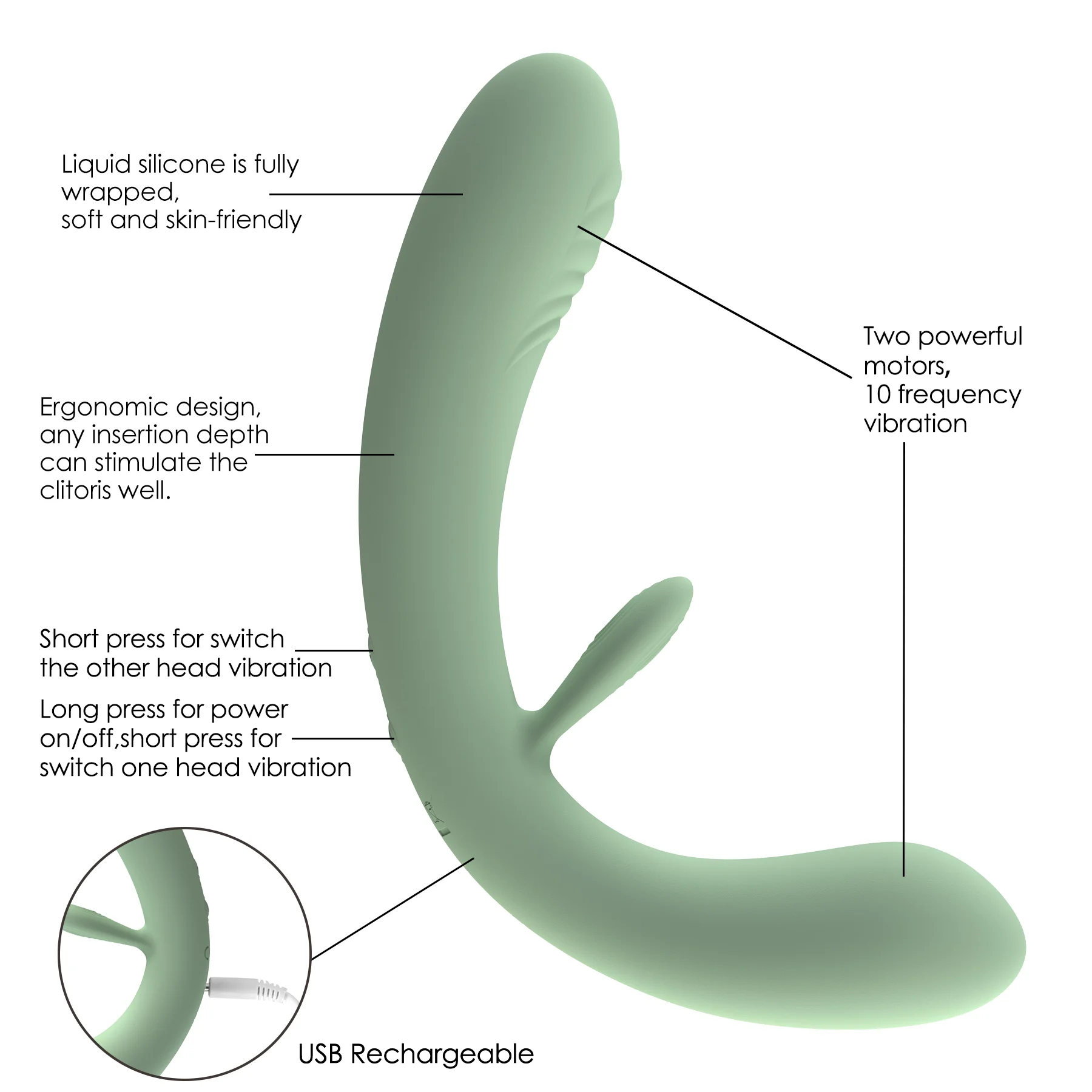 WINYI-2022 new dual head vibration strapless strapon dildo vibrator Supplier-wholesale OEM ODM-sex toy series for lesbian