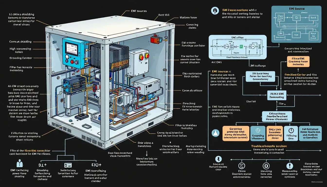 An ozone generator with visible components, illustrating the concept of EMI problems and solutions in ozone generators.