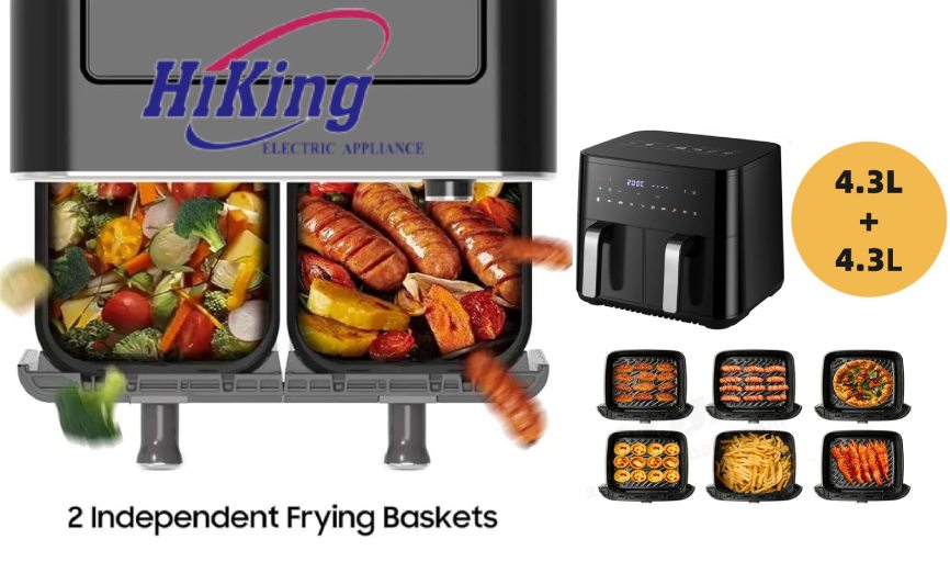 air fryer, double air fryer, Double chamber air fryer