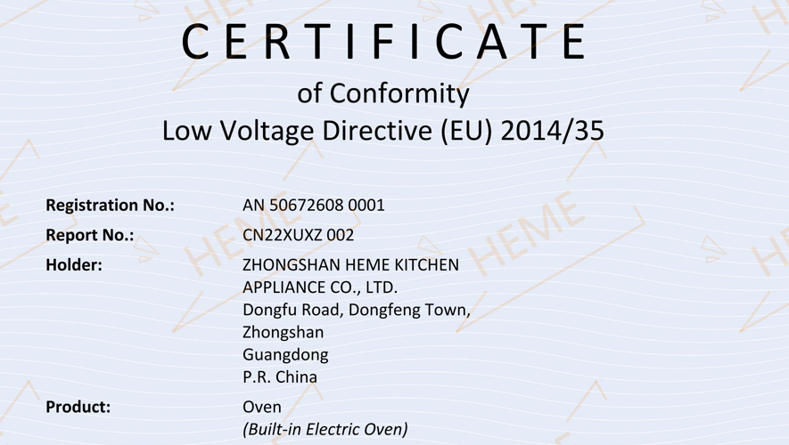 CE certification label close-up Official CE certification mark on electric oven confirming EU safety compliance