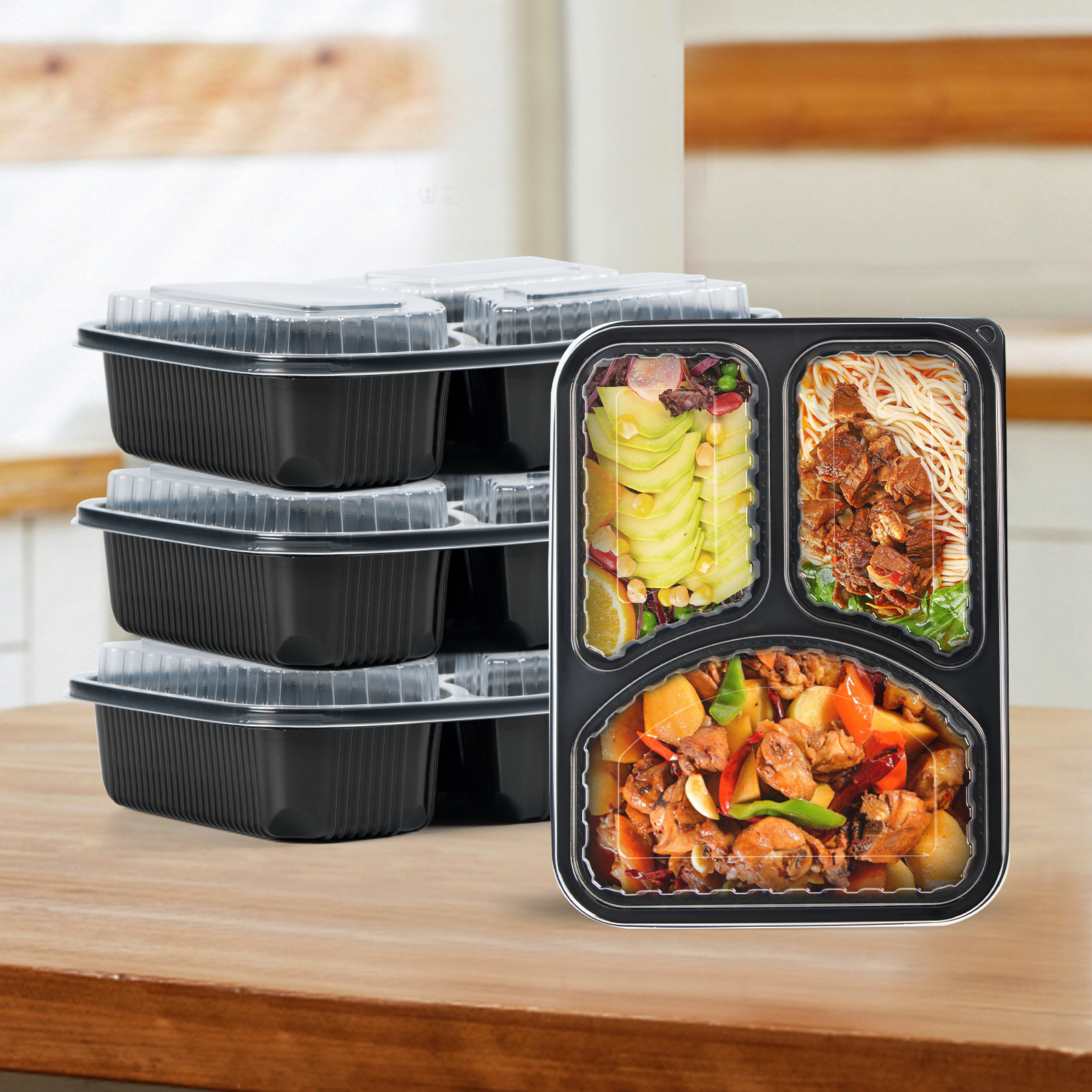 3 compartment containers