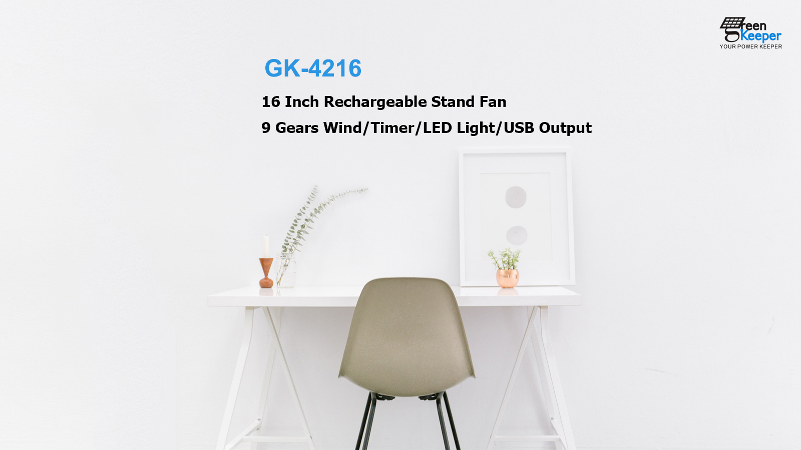 Solar-powered electronics have gained popularity, and the GK-5516 16-Inch Rechargeable Solar Standing Fan is an exceptional product that combines the benefits of solar power and rechargeable batteries.