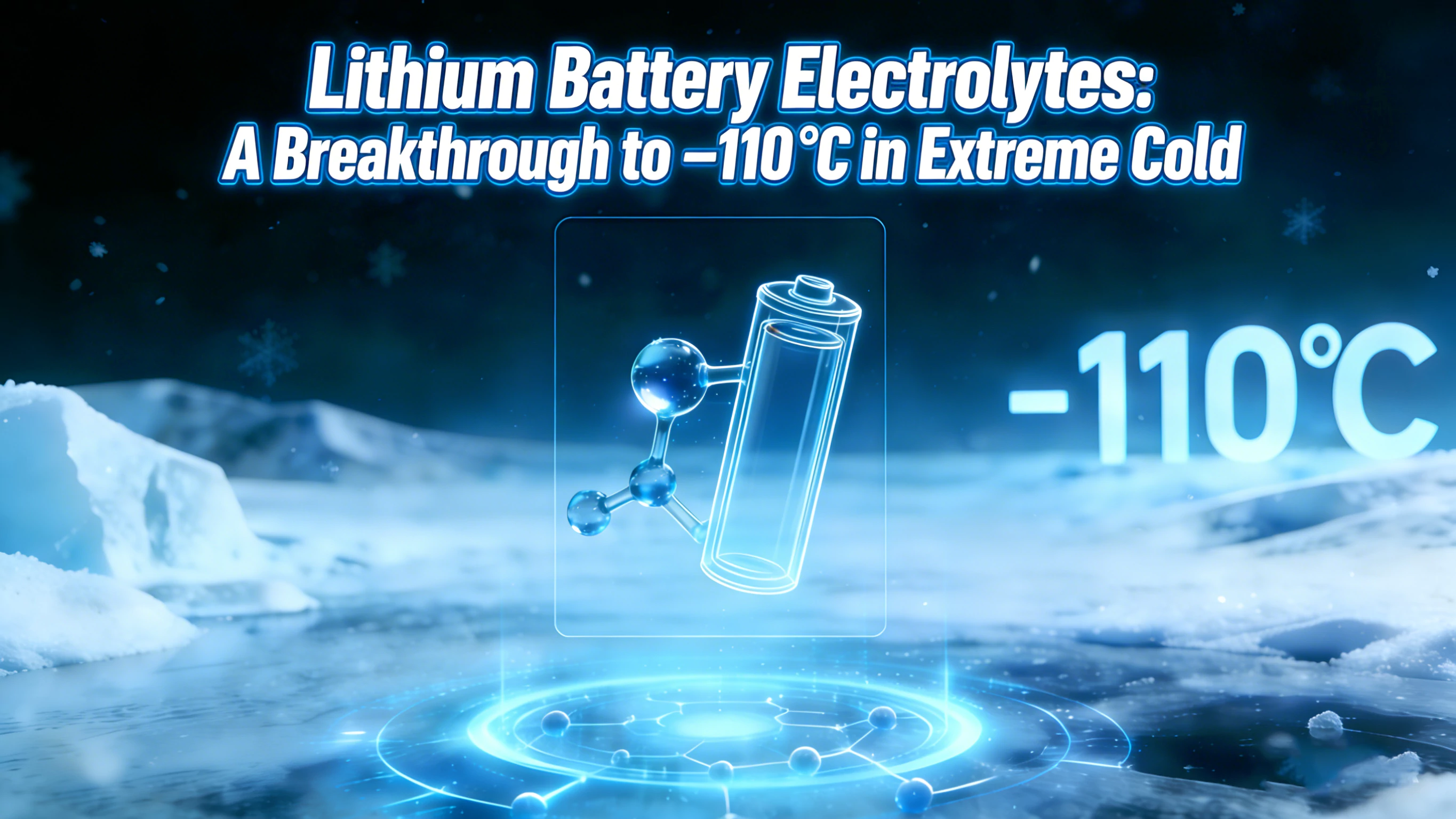 Eletrólitos para baterias de lítio: um avanço até −110 °C em frio extremo