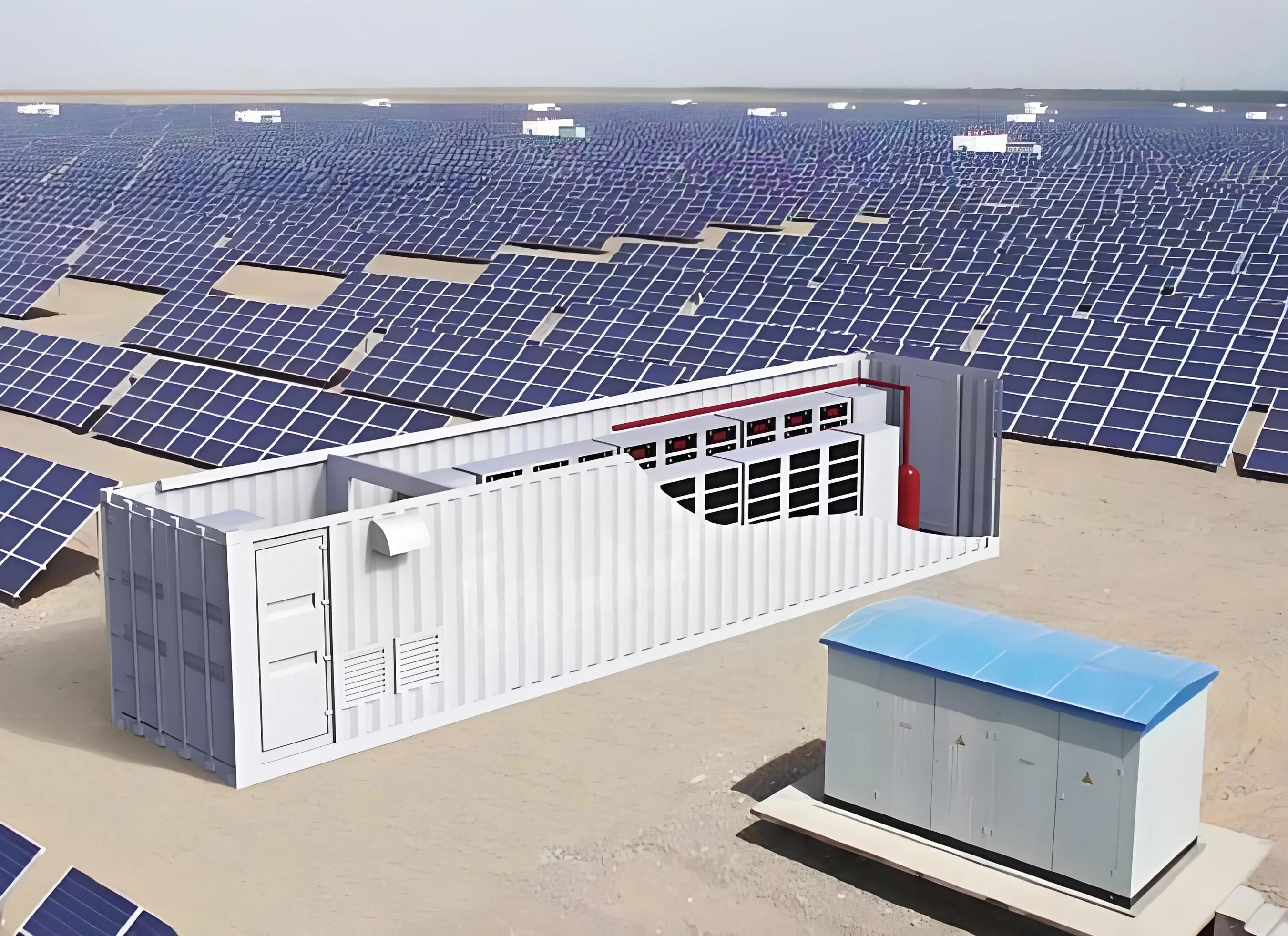 Energieopslagcentrale voor fotovoltaïsche energie