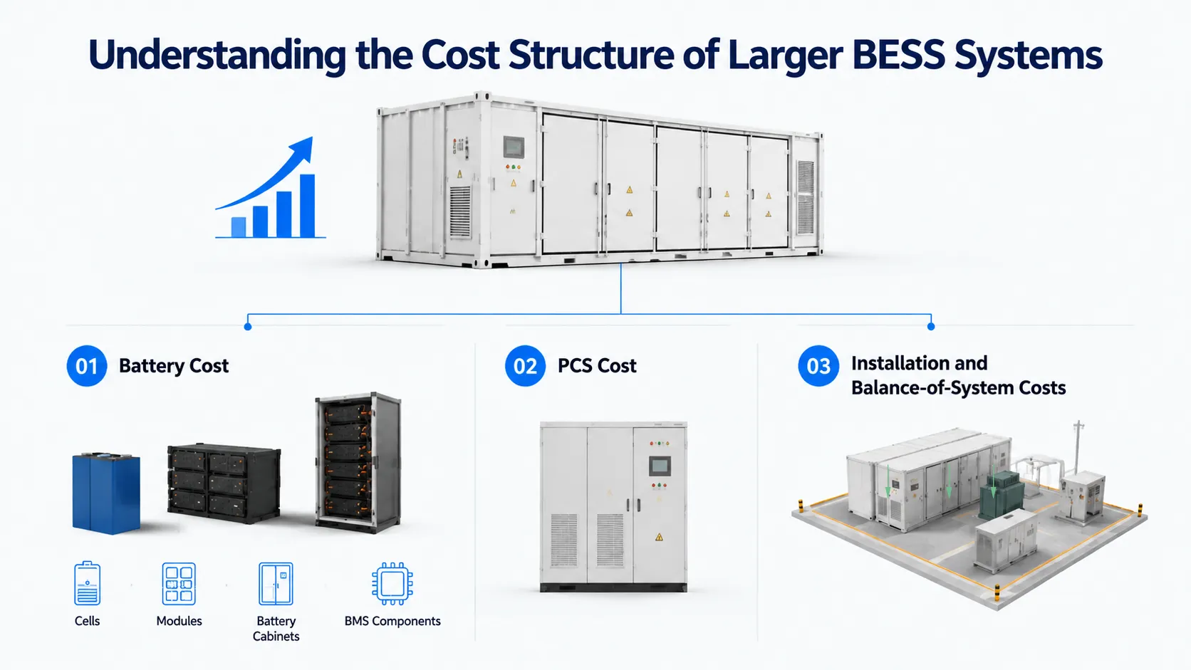 Understanding the Cost Structure of Larger BESS Systems