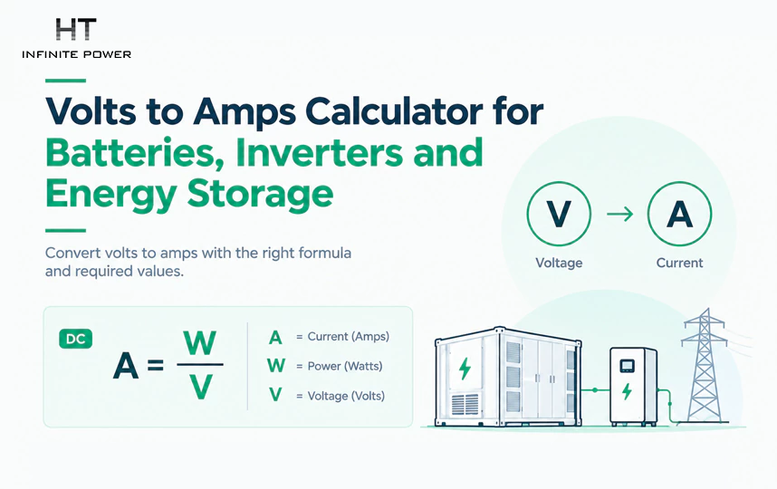 Volts to Amps Calculator for Batteries, Inverters and Energy Storage
