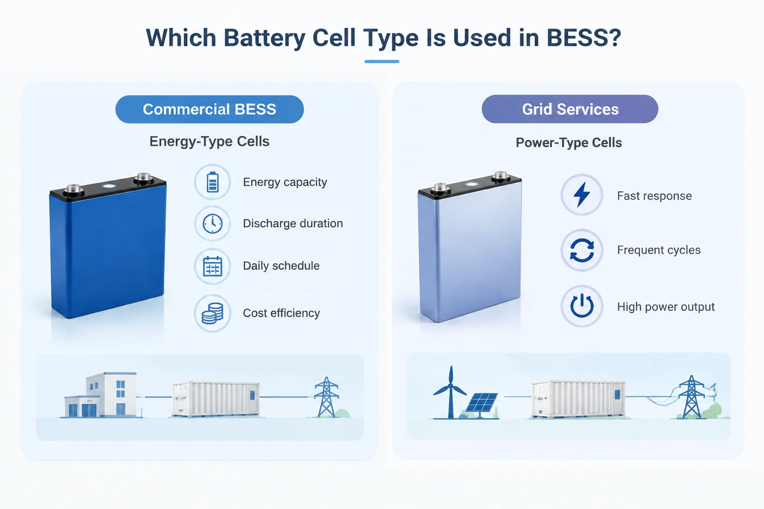 Bess selects the type of battery cell.