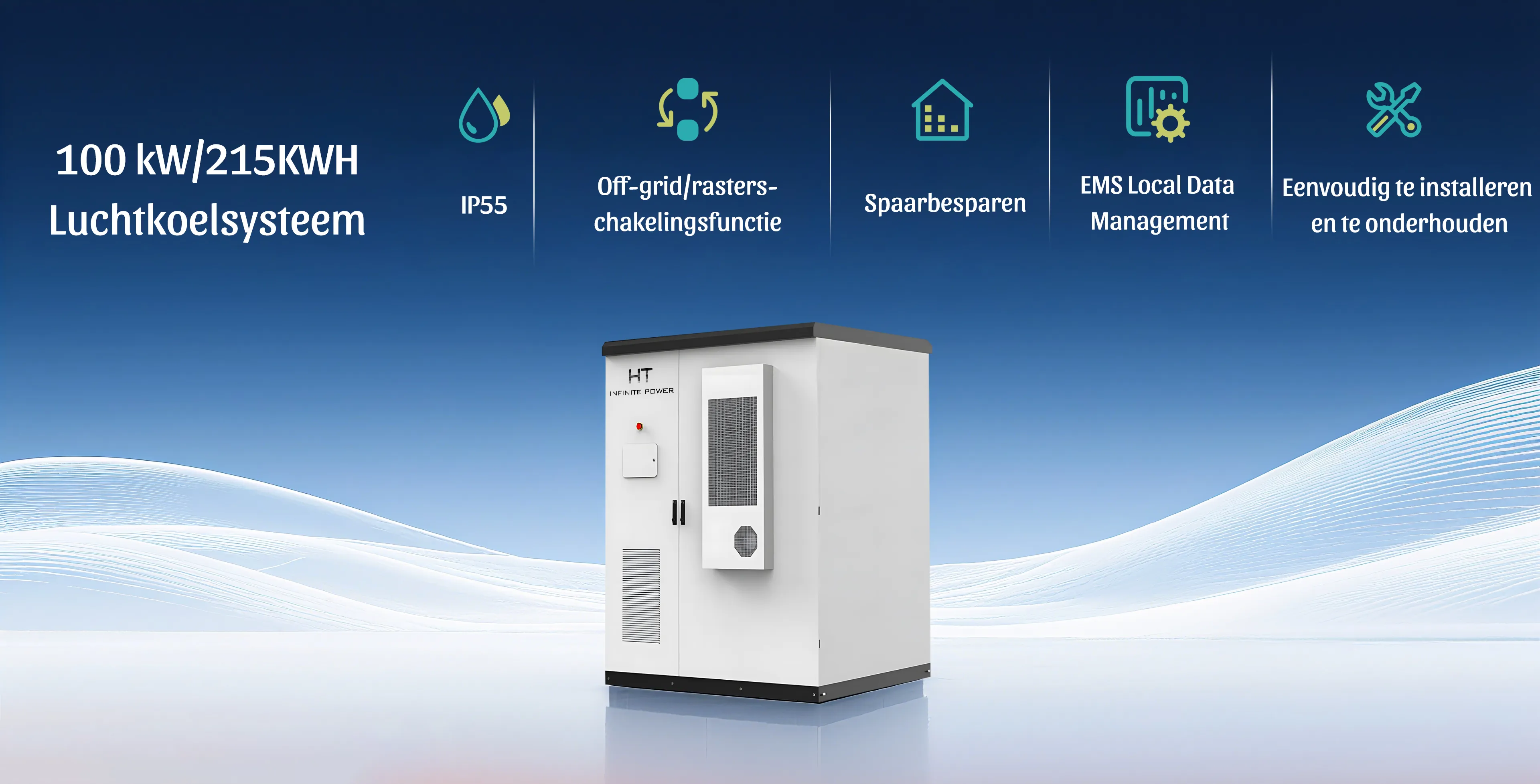 InfinitePower HT 215 kWh industrieel en commercieel energieopslagsysteem