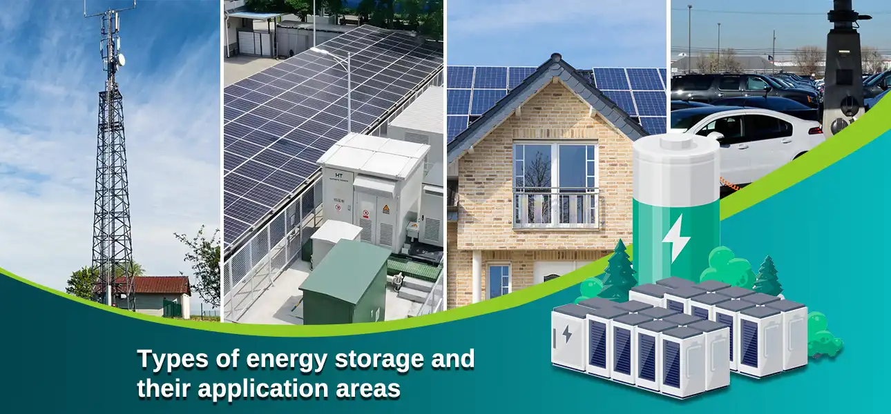 Types of energy storage and their application areas