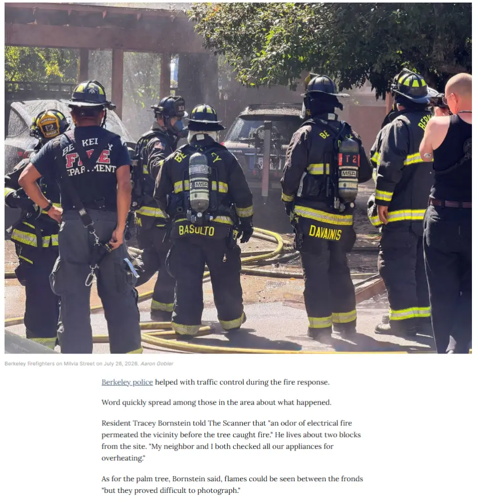 An energy storage system in the United States caught fire. Firefighters were on the scene to put out the blaze.