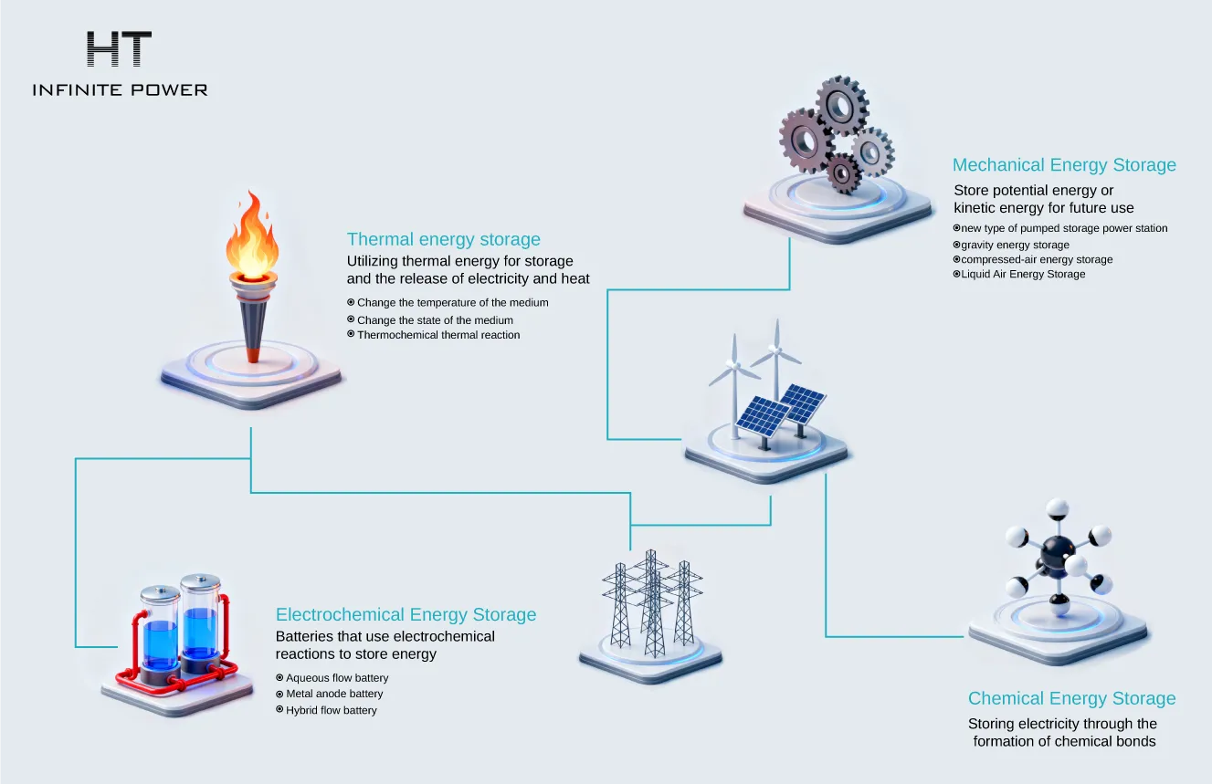 Combination of multiple energy storage methods