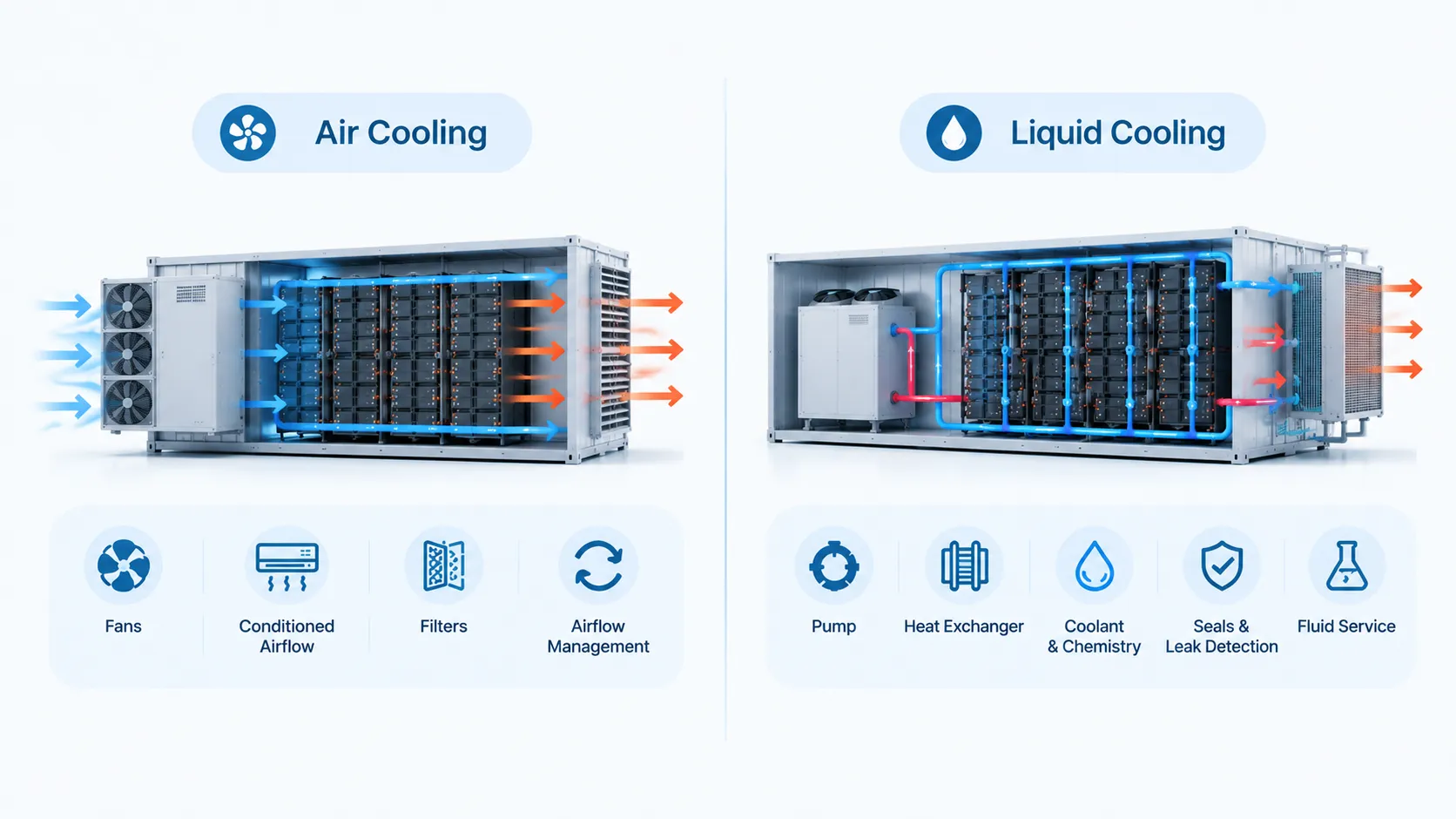 The working principles of air-cooled and liquid-cooled energy storage systems