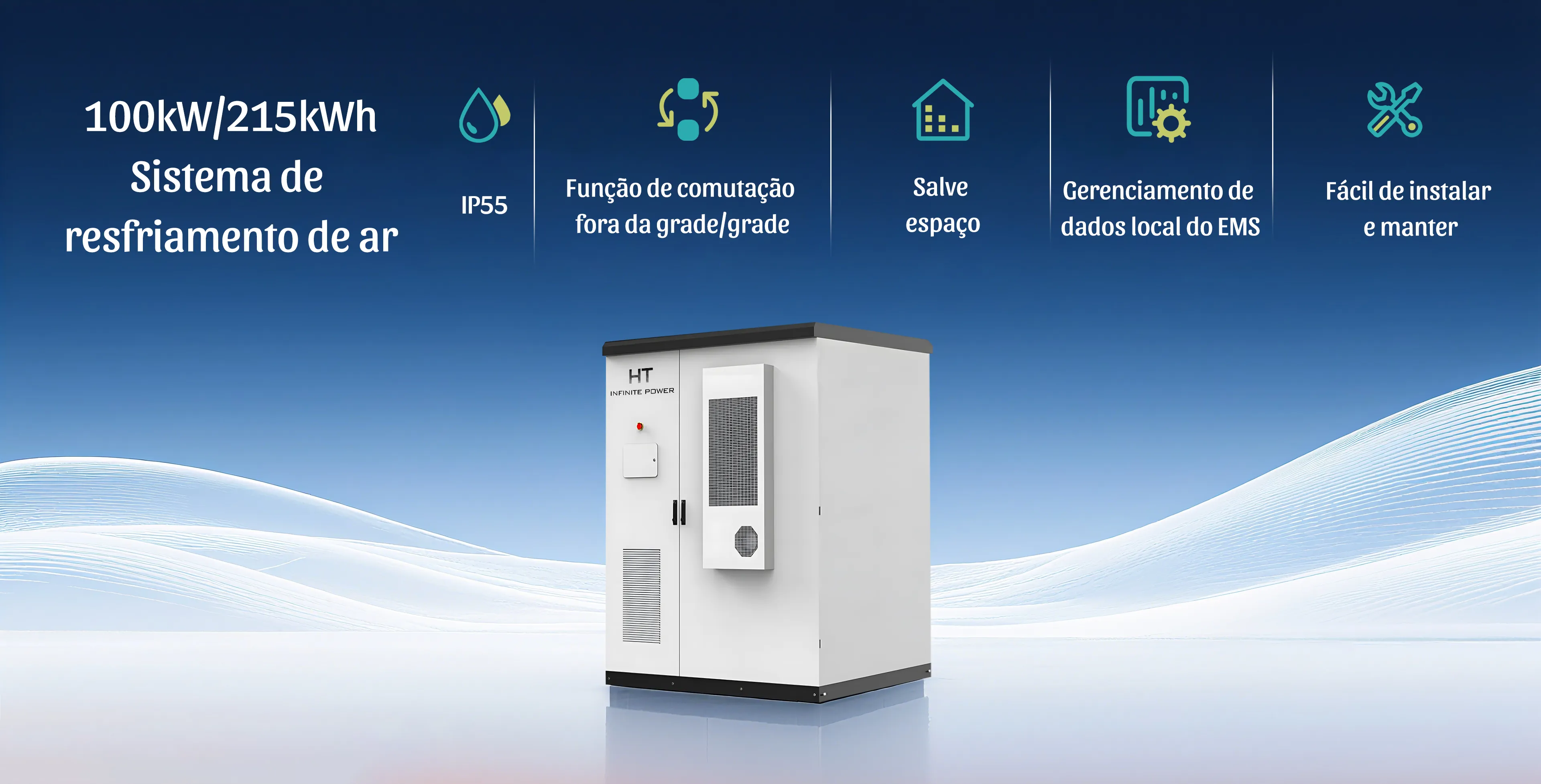 Infinitepower HT 215kWh Sistema de Armazenamento de Energia Industrial e Comercial