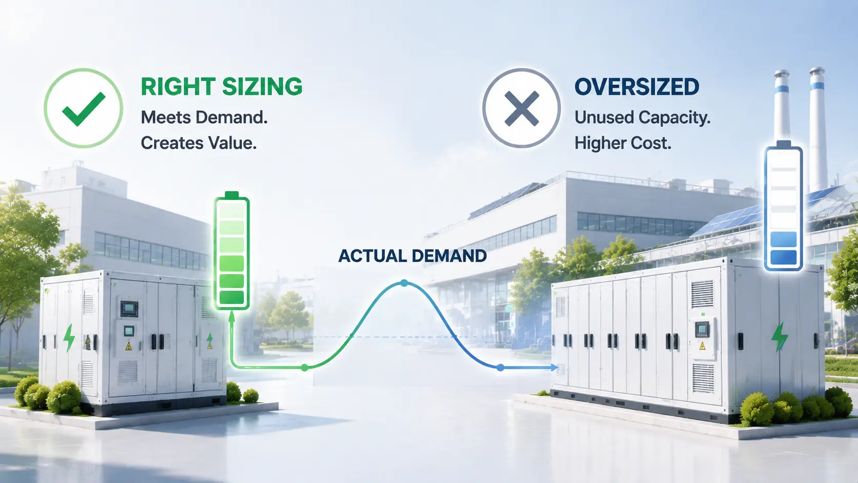 The storage capacity should be determined based on actual needs to achieve economic maximization.