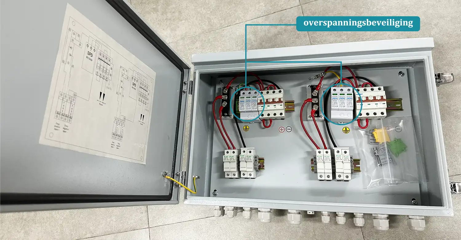 Beschermingseenheid Overspanningsbeveiliging van de combinerbox