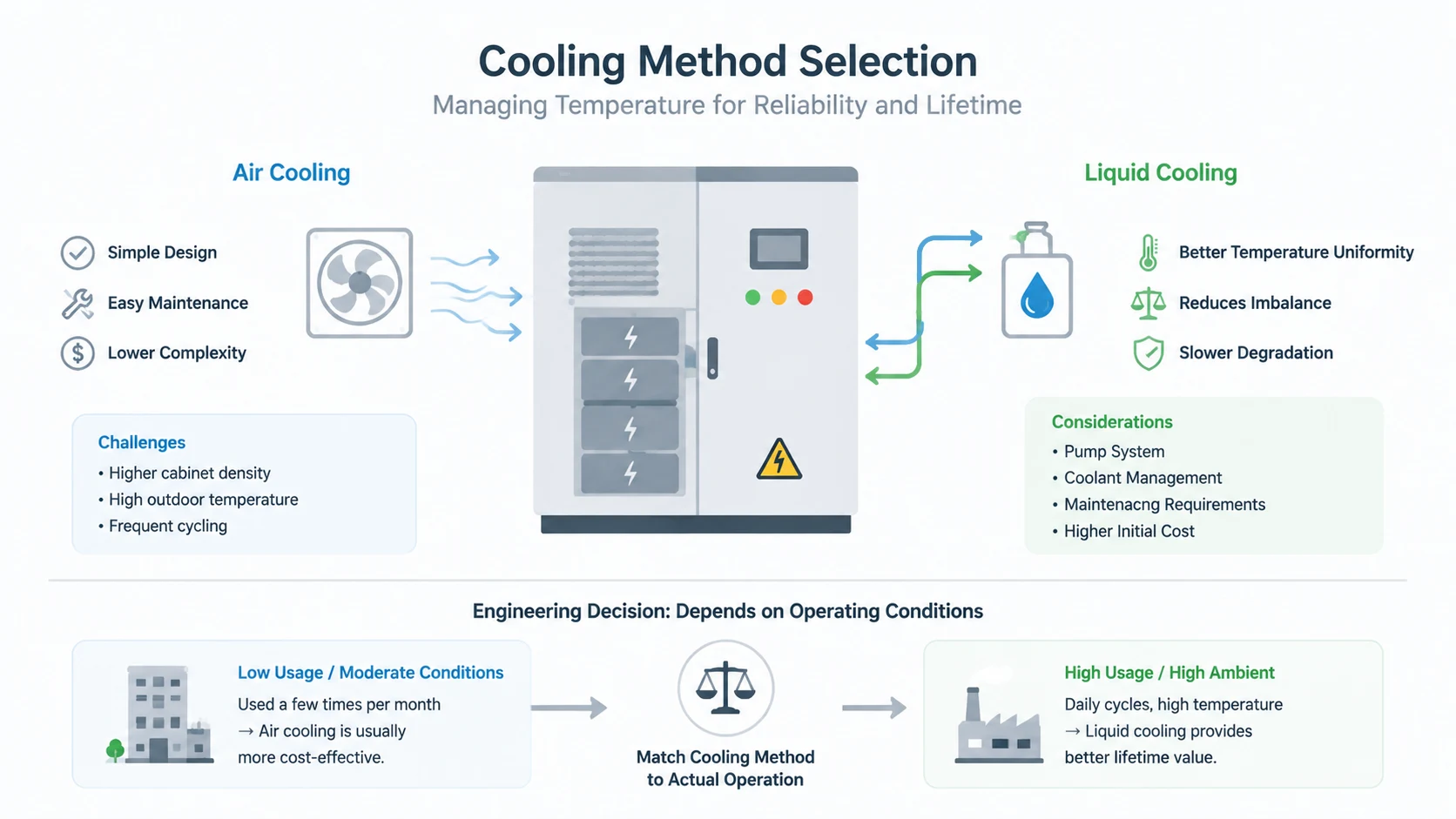 Does the energy storage system use air cooling or liquid cooling?