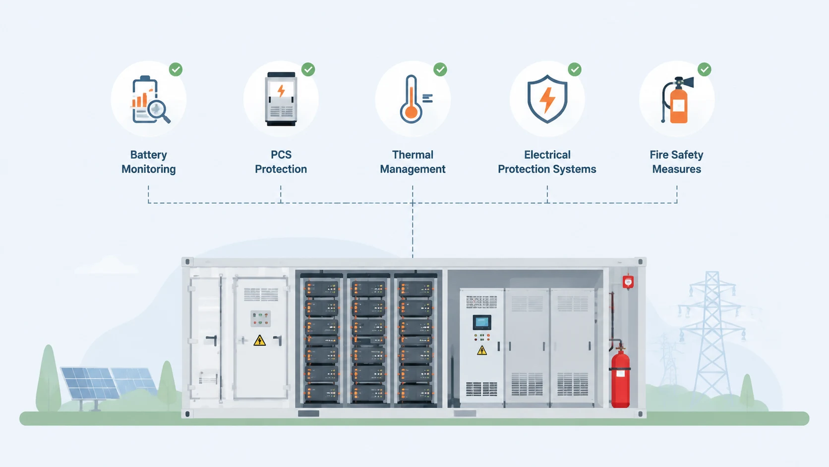 Le système de stockage d’énergie assure la protection thermique et la protection électrique.