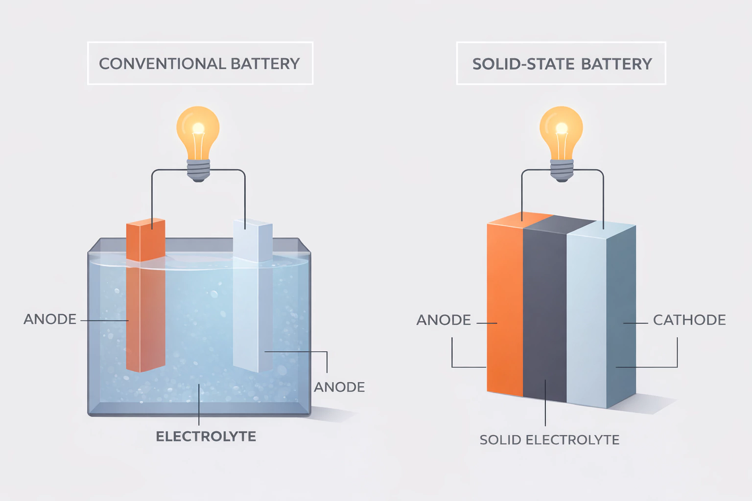 Traditionele batterijen en vaste-stofbatterijen