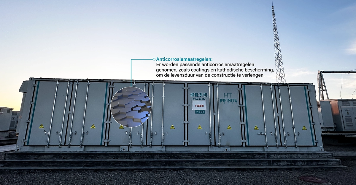 bess container heeft anticorrosiemaatregelen