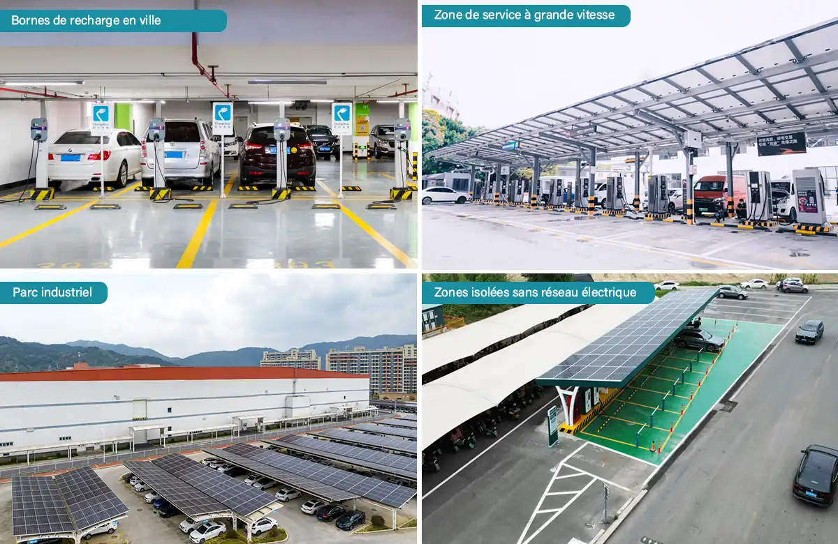 scénarios d'application de stockage et de charge photovoltaïques