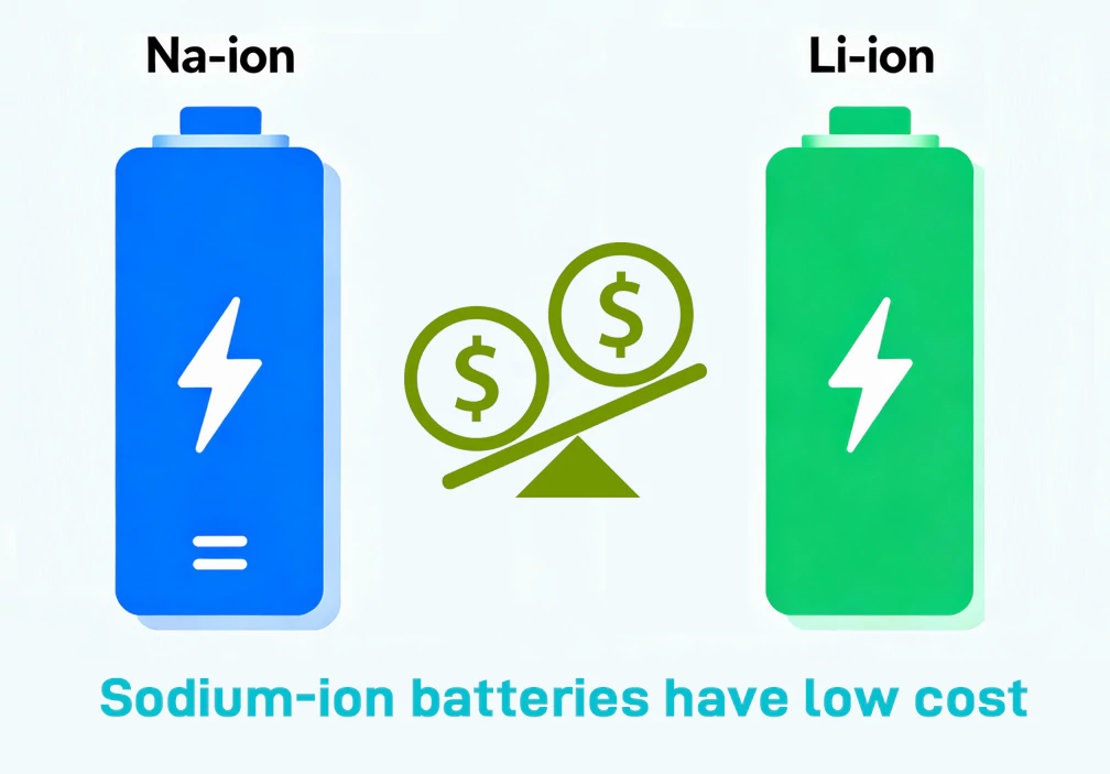 Natrium-ionbatterijen hebben lage kosten