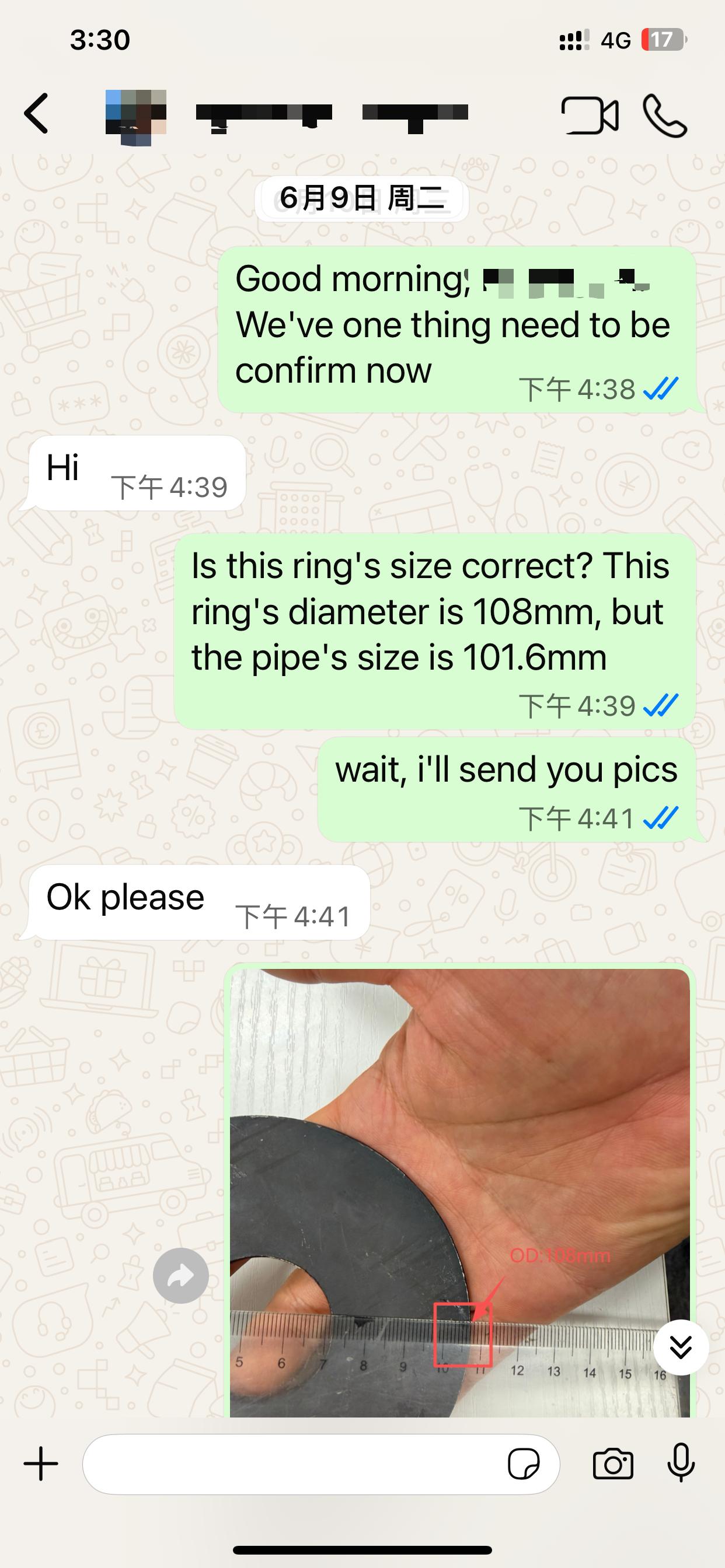 108mm ring fitting vs 101.6mm steel pipe size mismatch