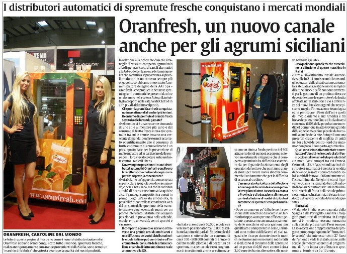 How much does it cost to operate an orange juice vending machine?