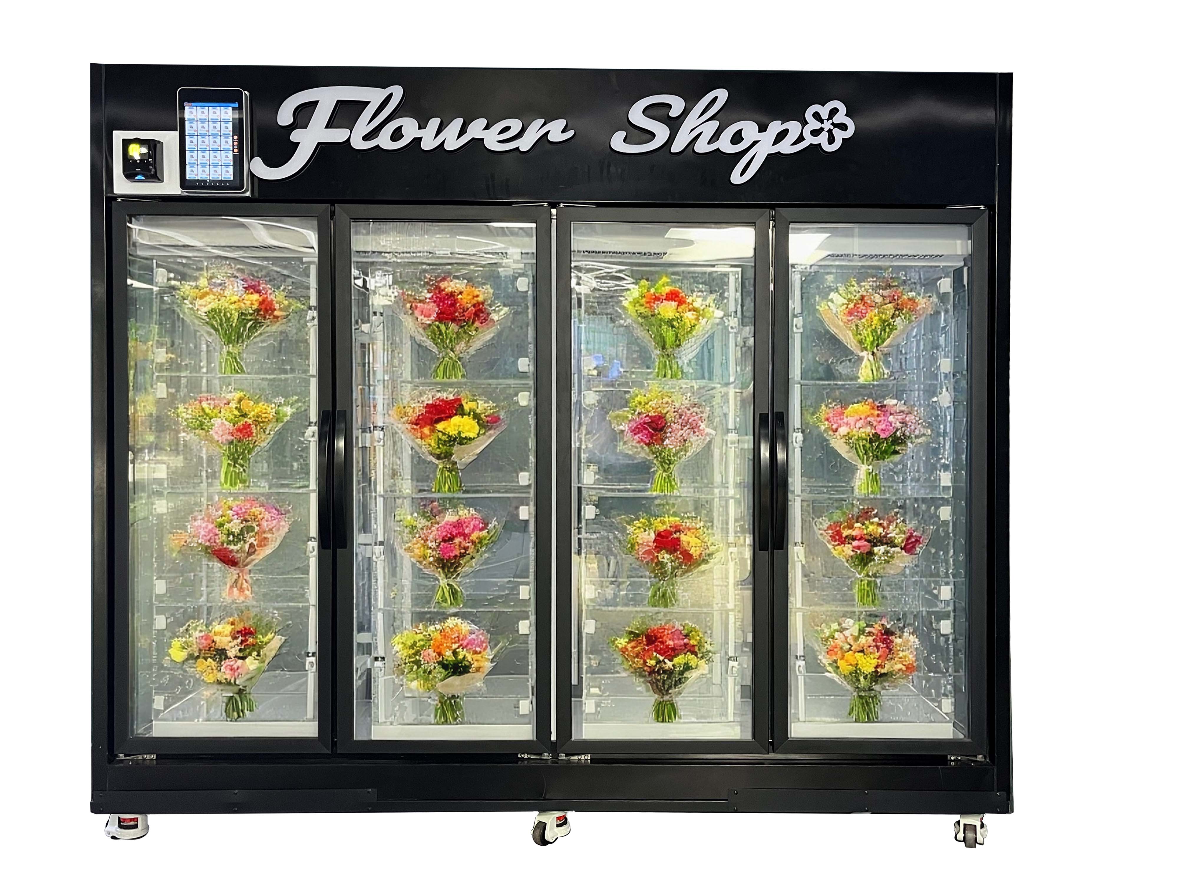 Weimi four-side transparent glass flower vending machine for sale