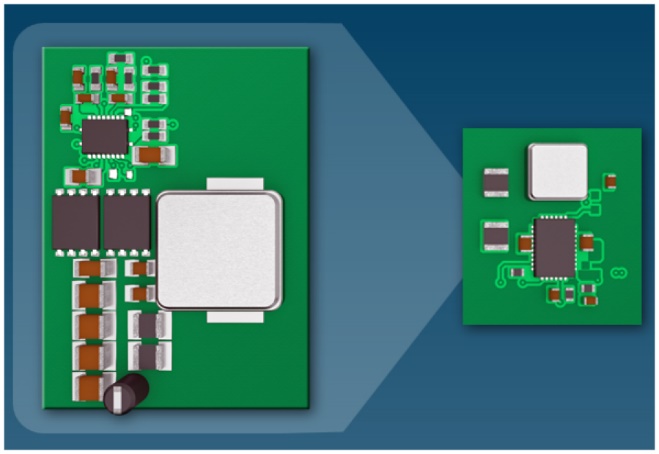 Figure 2: PCB layout of the controller IC and single-chip IC